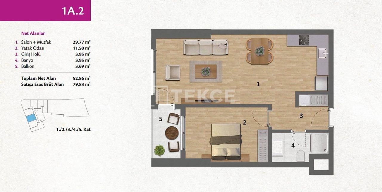 Апартаменты Конак, Турция, 72 м² - фото 18