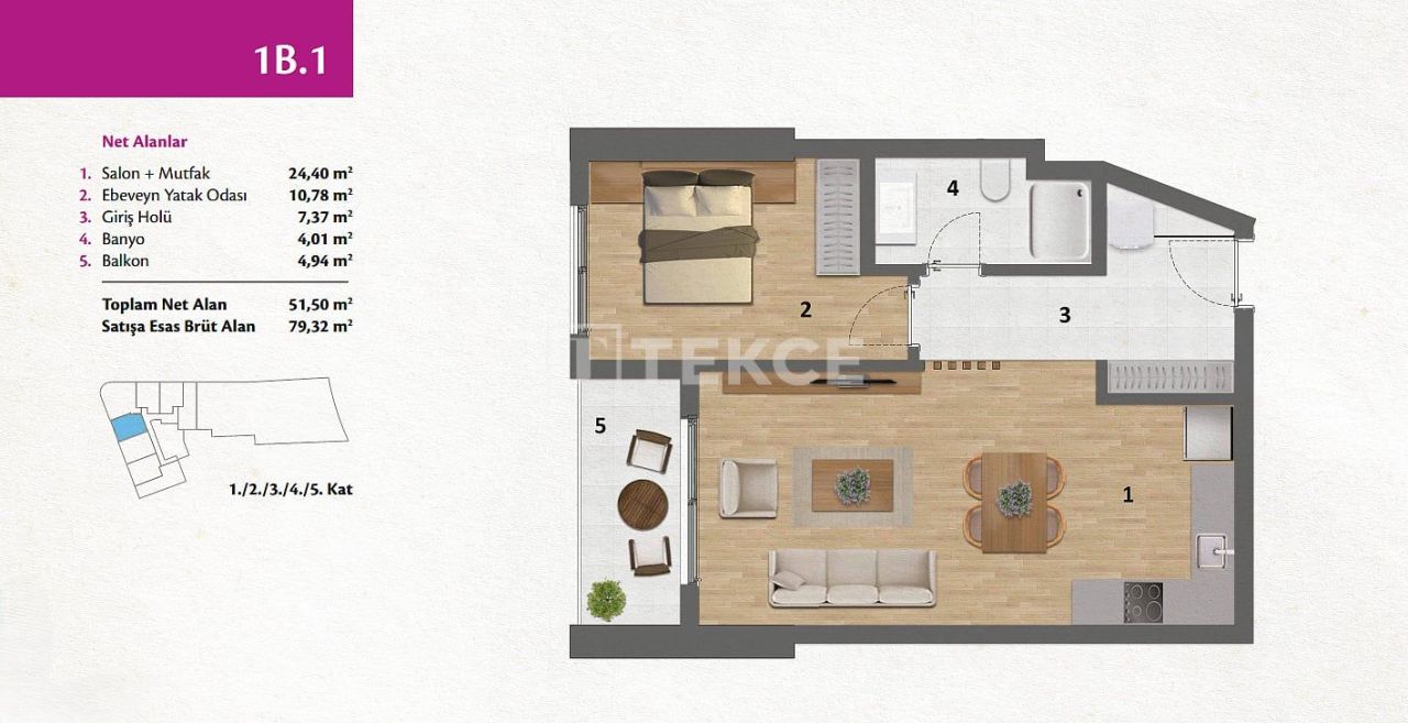 Апартаменты Конак, Турция, 90 м² - фото 19