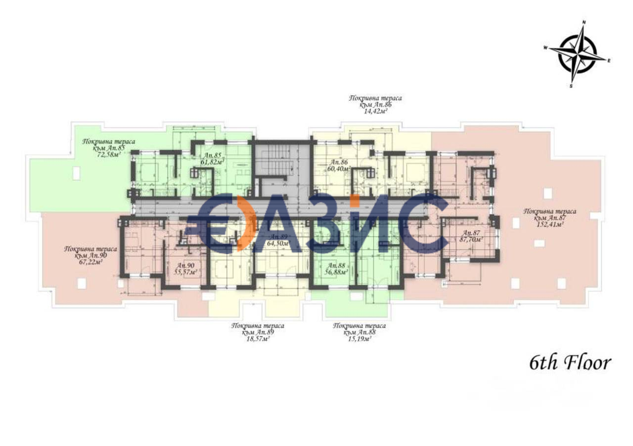 Апартаменты на Солнечном берегу, Болгария, 61.7 м² - фото 13