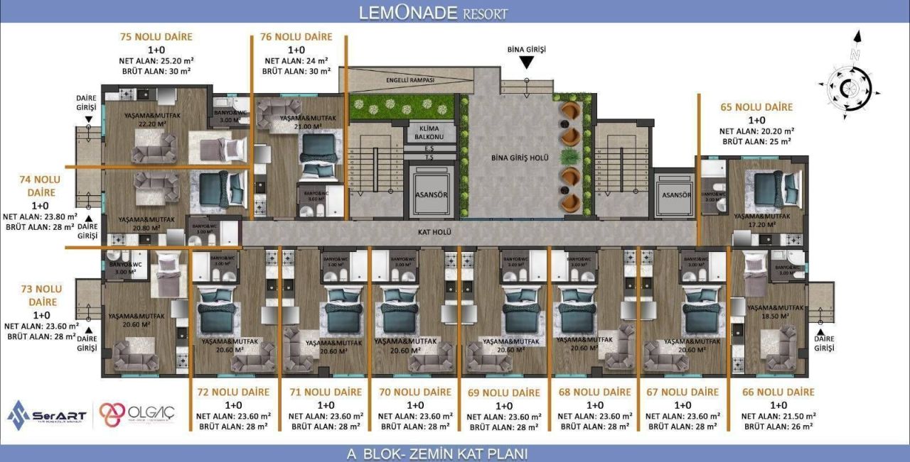 Квартира в Мерсине, Турция, 70 м² - фото 14