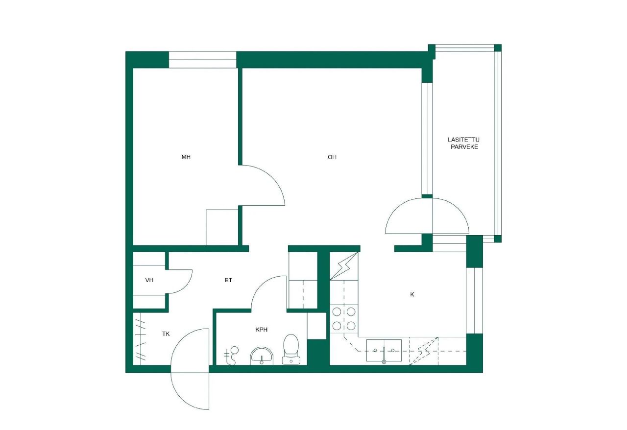 Квартира в Коуволе, Финляндия, 43 м² - фото 2