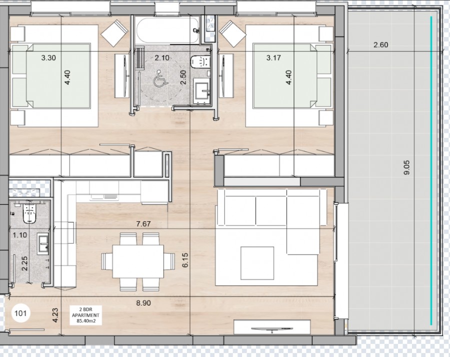 Апартаменты в Лимасоле, Кипр, 110 м² - фото 4