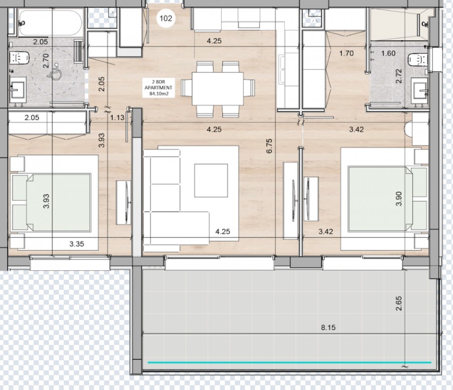 Апартаменты в Лимасоле, Кипр, 108 м² - фото 14