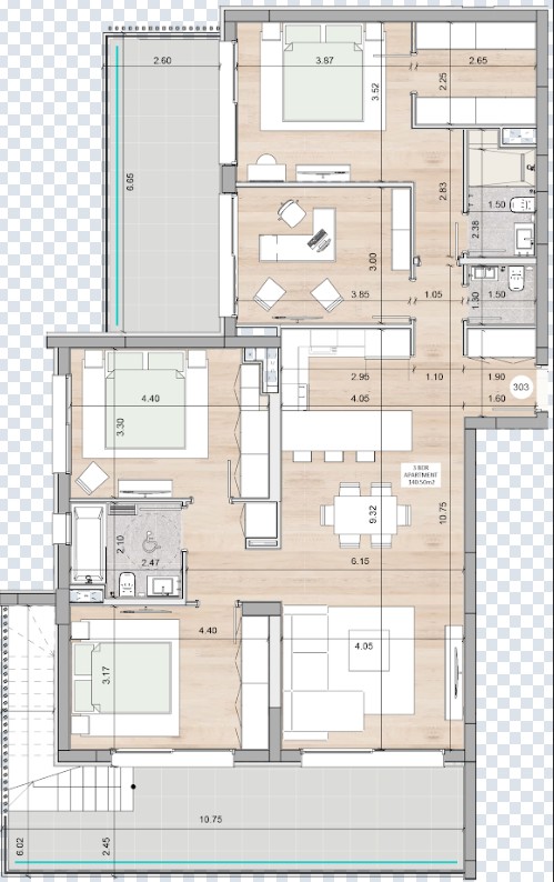 Пентхаус в Лимасоле, Кипр, 181 м² - фото 14