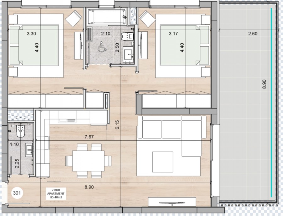 Апартаменты в Лимасоле, Кипр, 109 м² - фото 14
