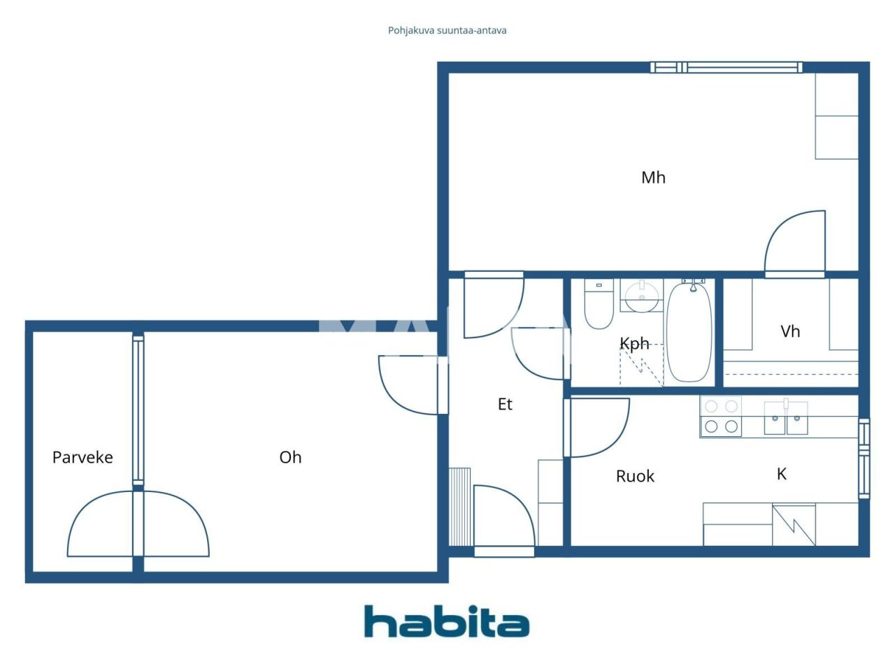 Апартаменты в Хельсинки, Финляндия, 51 м² - фото 2