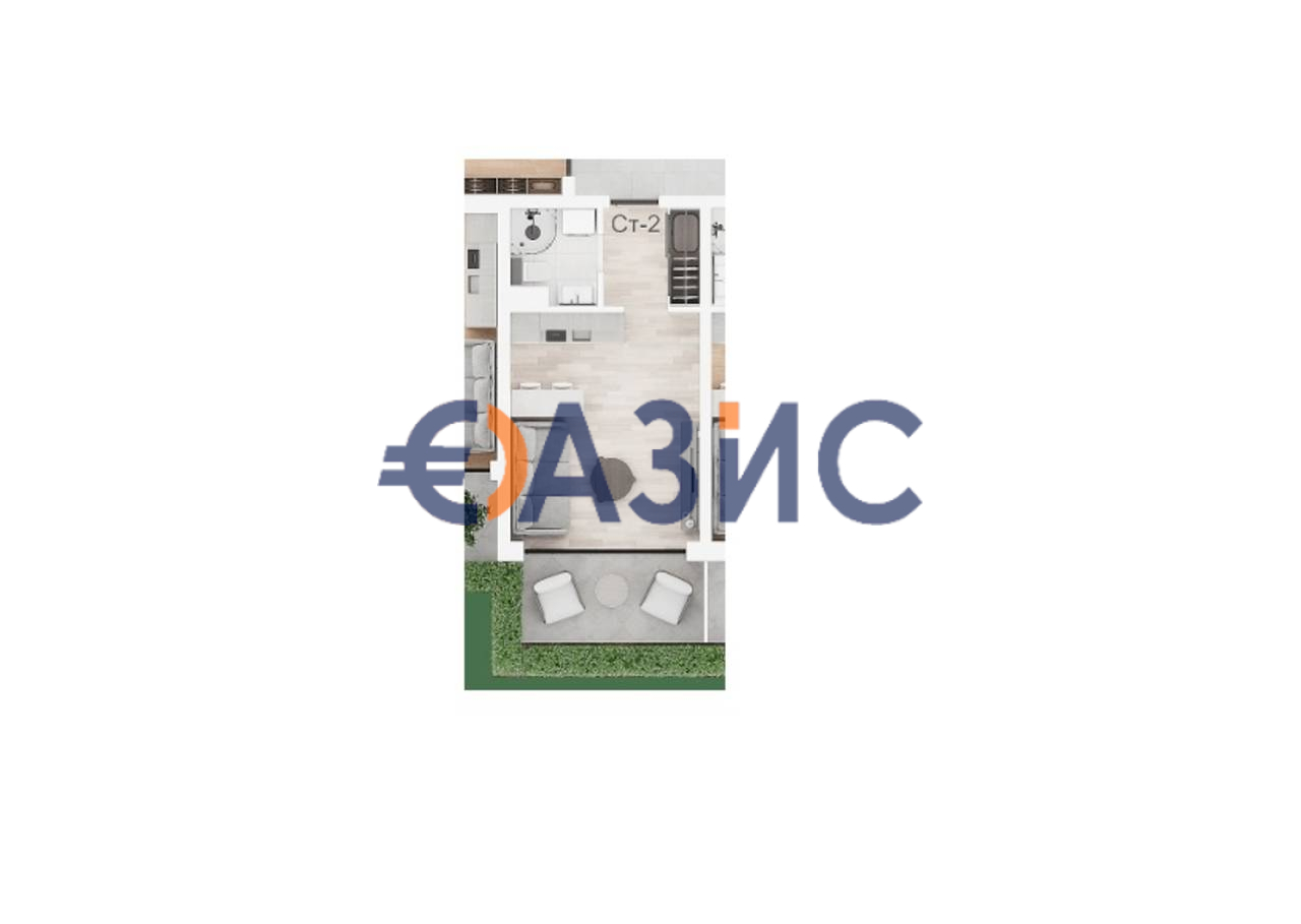 Апартаменты на Солнечном берегу, Болгария, 34.8 м² - фото 3