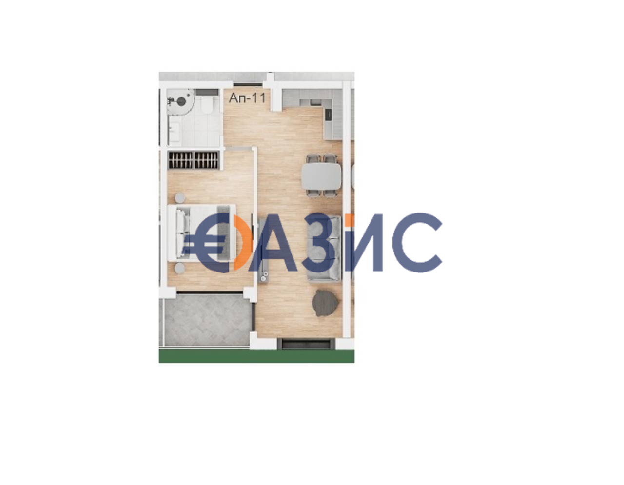 Апартаменты на Солнечном берегу, Болгария, 54.2 м² - фото 3