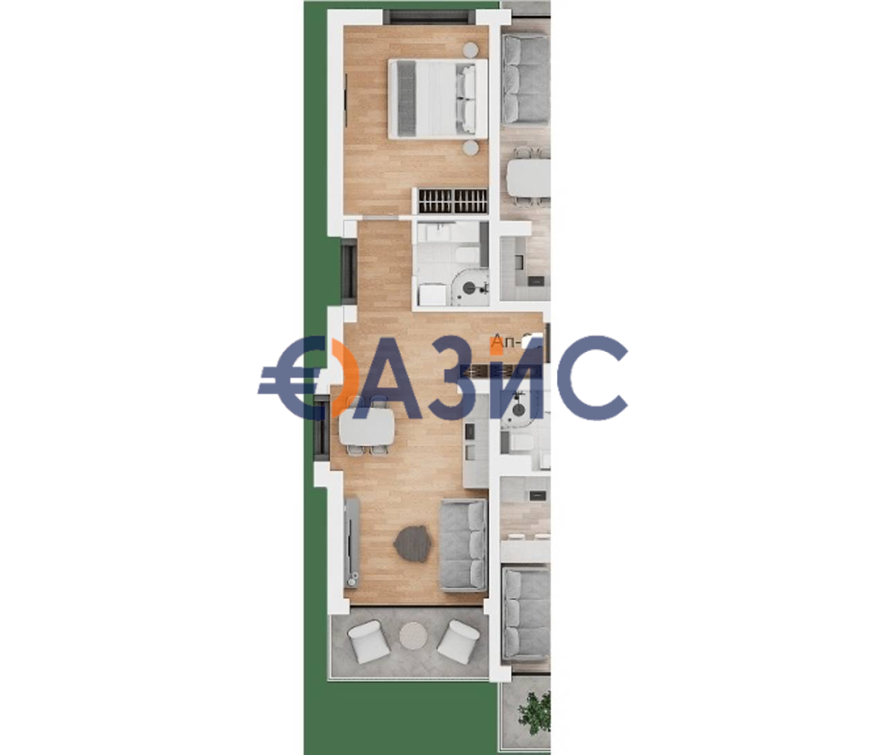 Апартаменты на Солнечном берегу, Болгария, 68.1 м² - фото 3