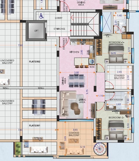 Апартаменты в Ларнаке, Кипр, 57 м² - фото 4