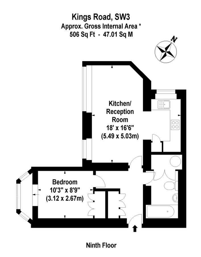 Квартира в Лондоне, Великобритания, 47 м² - фото 10