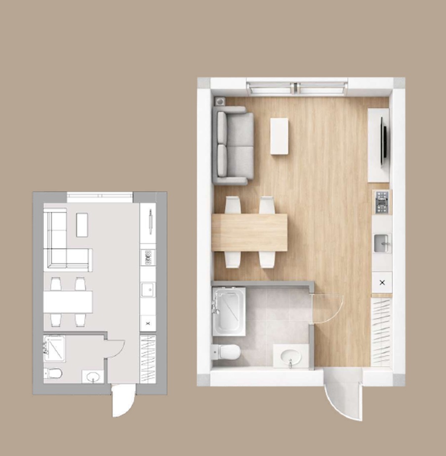 Квартира в Баре, Черногория, 26 м² - фото 2