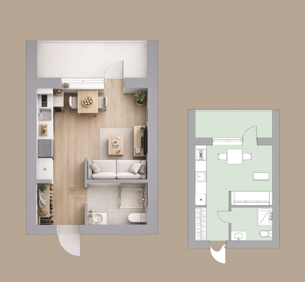 Квартира в Баре, Черногория, 26 м² - фото 3