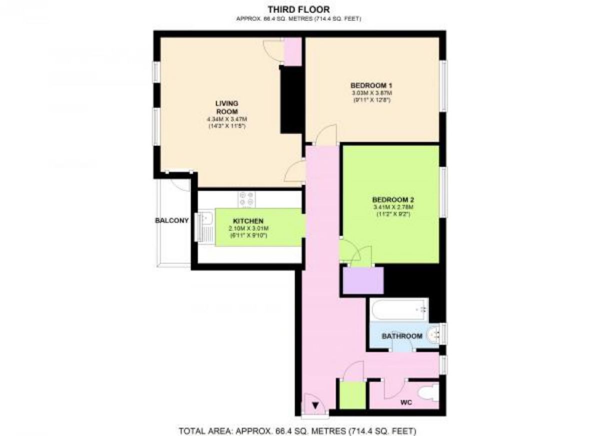 Квартира в Лондоне, Великобритания, 66 м² - фото 10