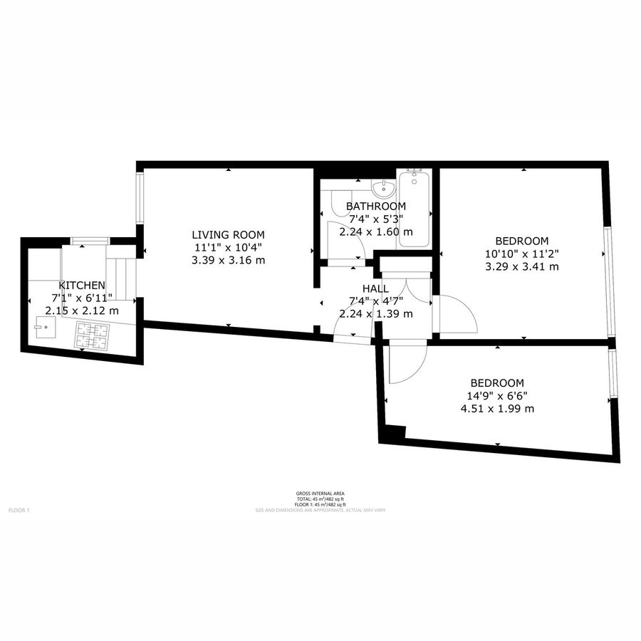 Квартира в Лондоне, Великобритания, 58 м² - фото 14