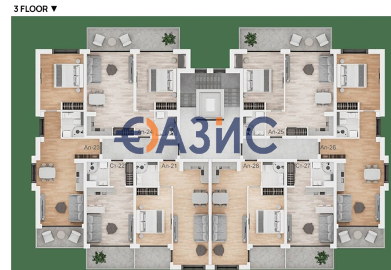 Апартаменты на Солнечном берегу, Болгария, 107.6 м² - фото 14