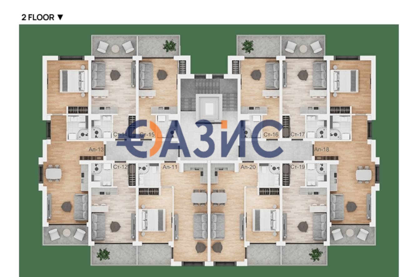 Апартаменты на Солнечном берегу, Болгария, 35.8 м² - фото 15