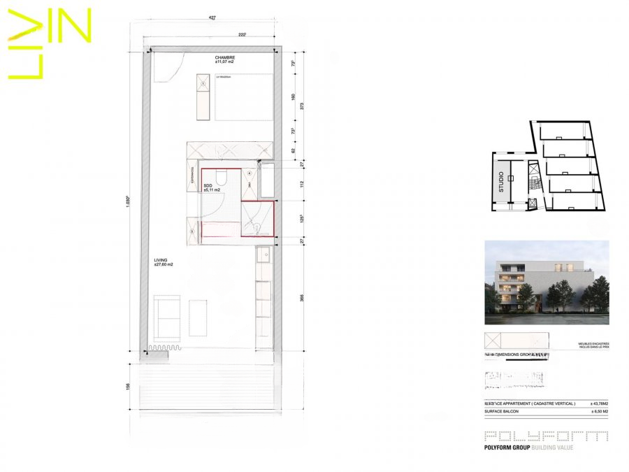 Квартира в Люксембурге, Люксембург, 47 м² - фото 7