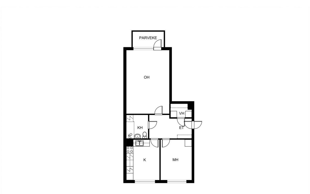Квартира в Хуитинен, Финляндия, 59 м² - фото 2