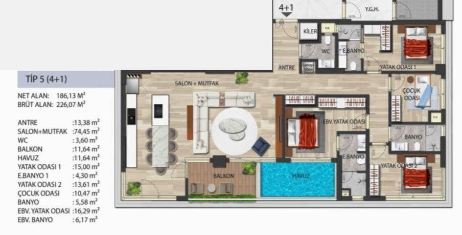 Квартира в Анталии, Турция, 184 м² - фото 2