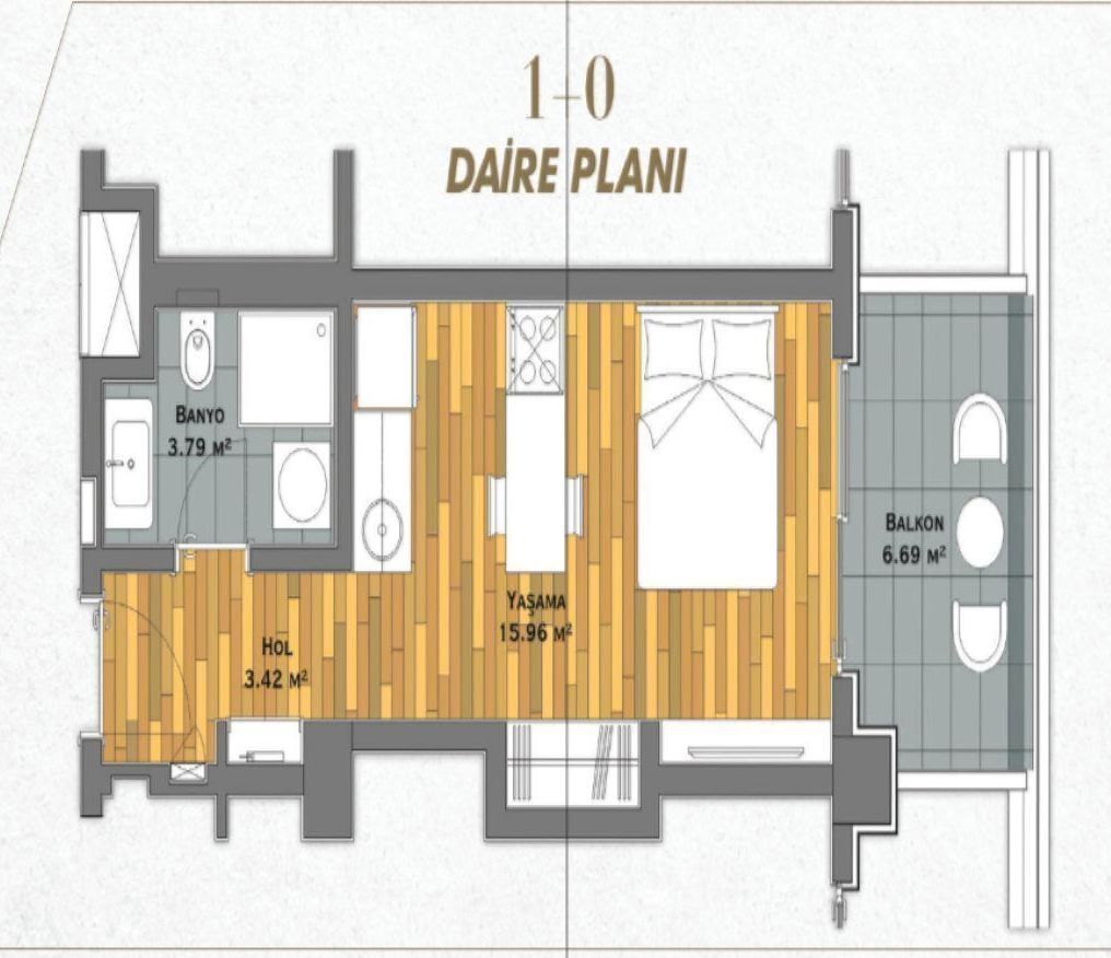 Квартира в Стамбуле, Турция, 47 м² - фото 3