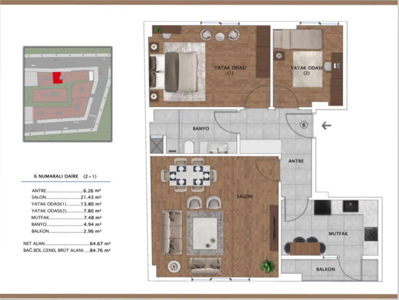 Квартира в Стамбуле, Турция, 87 м² - фото 6