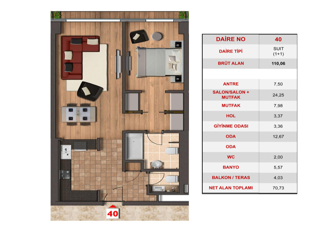 Квартира в Стамбуле, Турция, 109 м² - фото 7