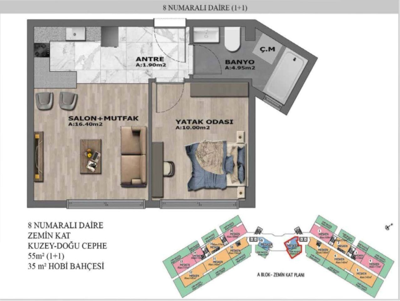 Квартира в Анталии, Турция, 46 м² - фото 9