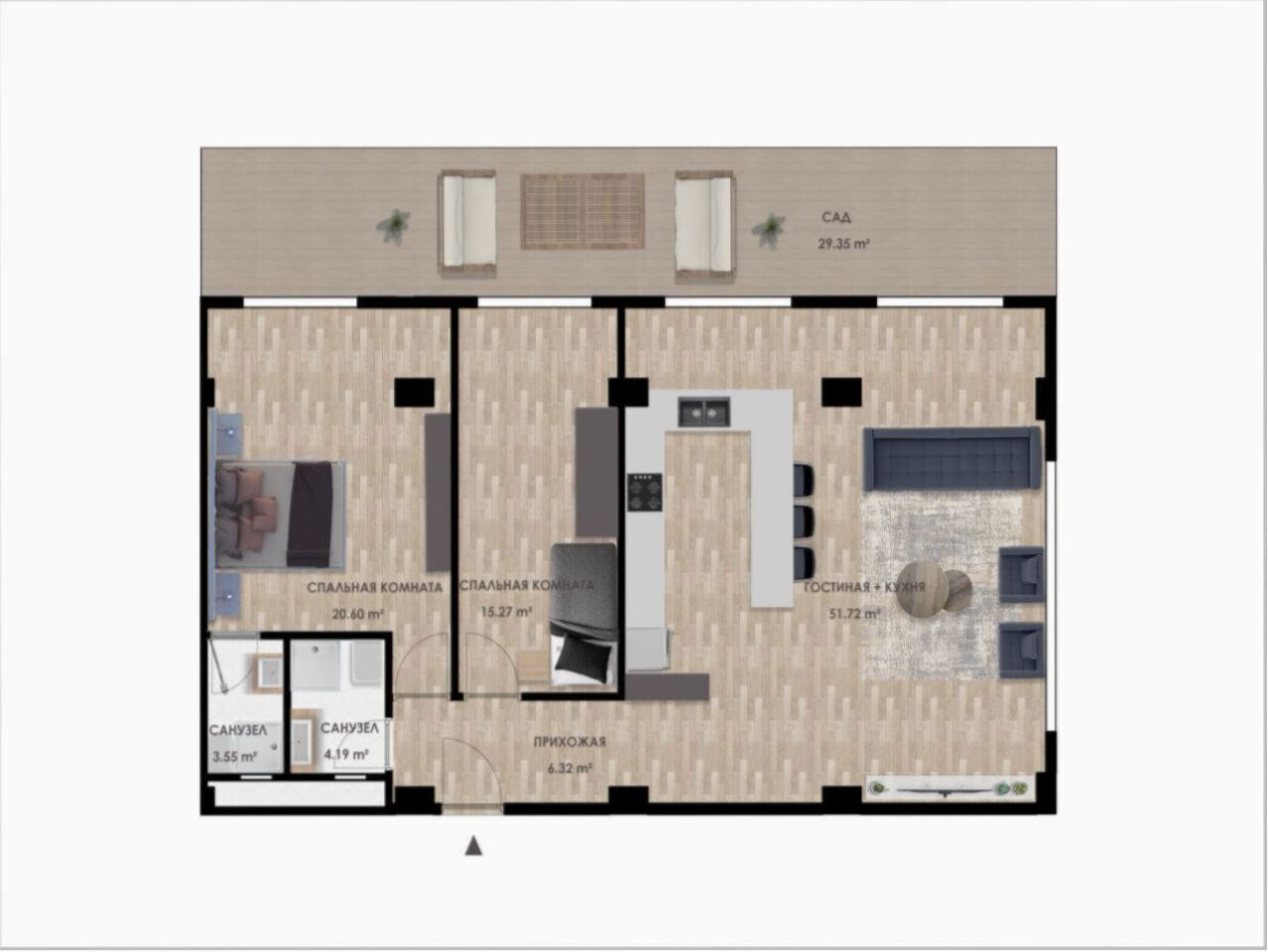 Квартира в Анталии, Турция, 75 м² - фото 10