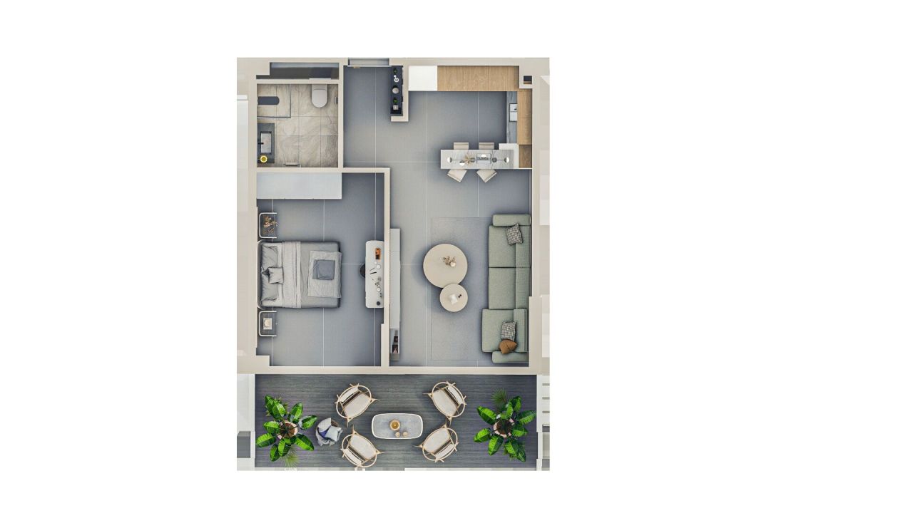 Квартира в Анталии, Турция, 52 м² - фото 15