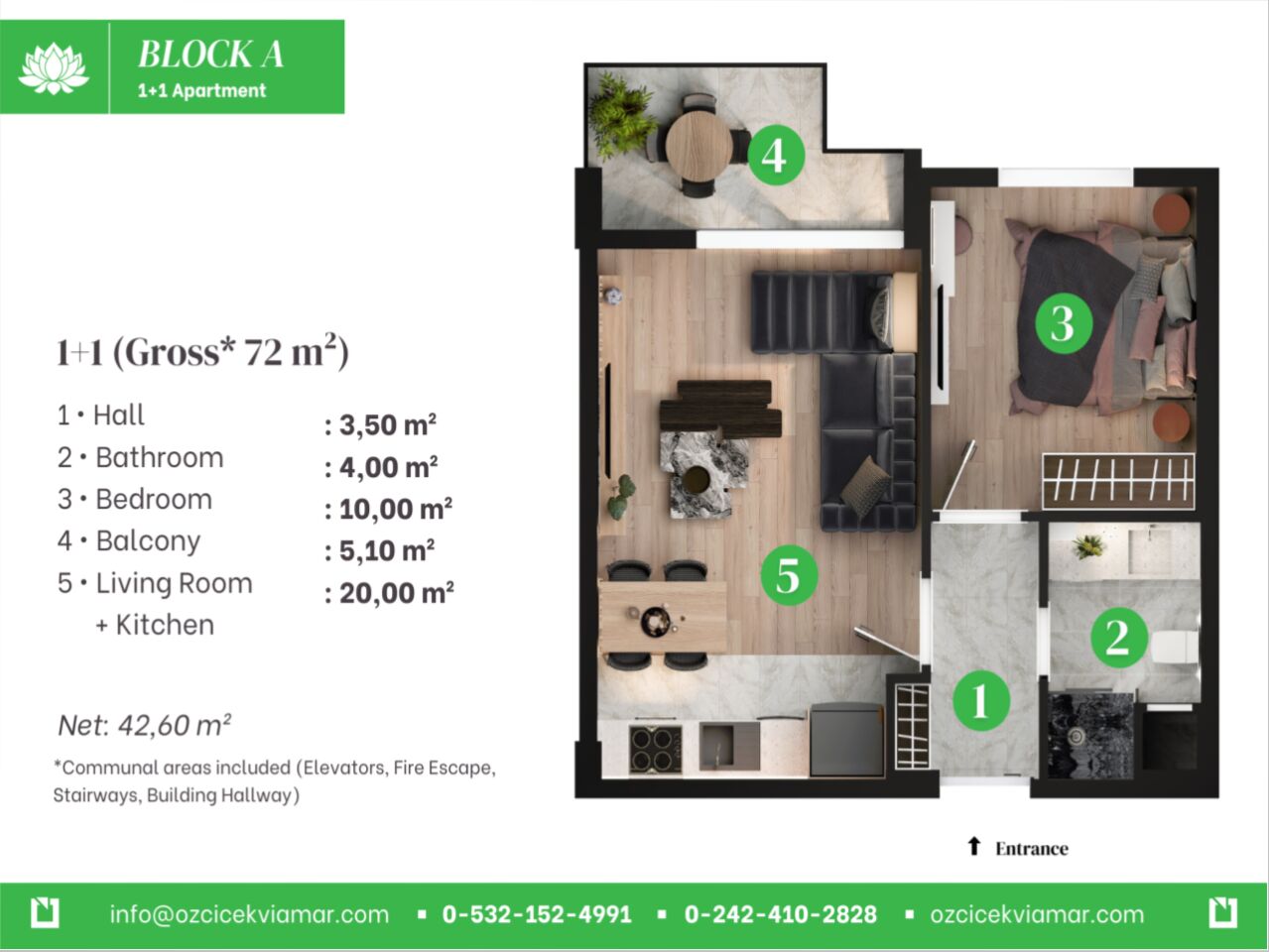 Квартира в Анталии, Турция, 72 м² - фото 17