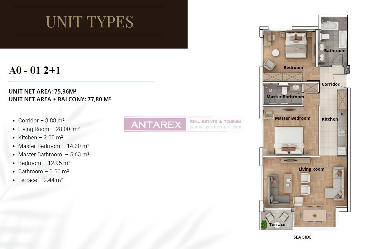 Апартаменты в Дженовичах, Черногория, 270 м² - фото 15