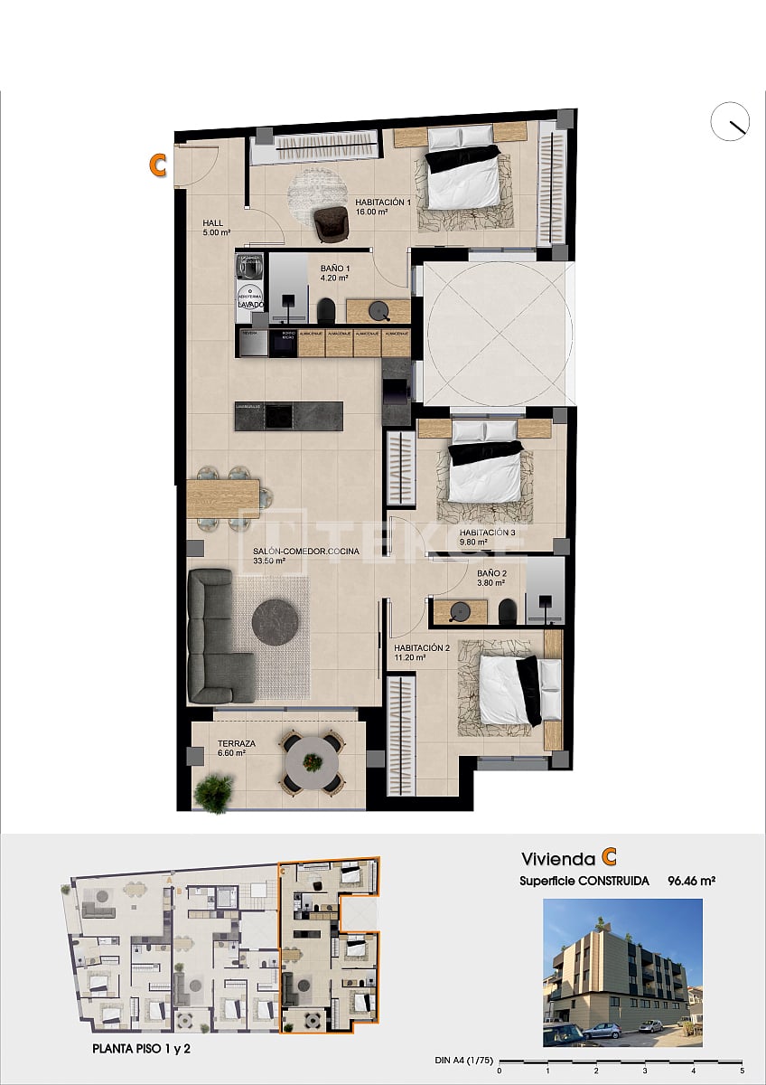 Апартаменты в Катрале, Испания, 84 м² - фото 11