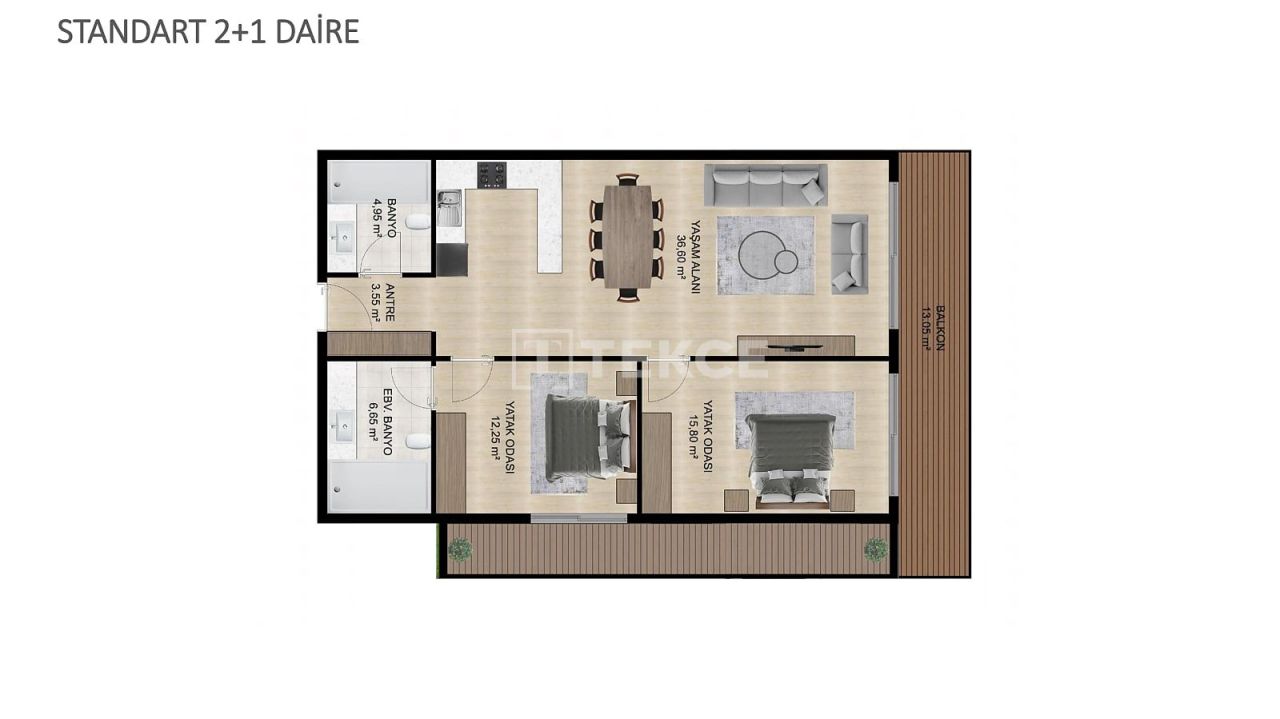 Апартаменты в Чешме, Турция, 100 м² - фото 17