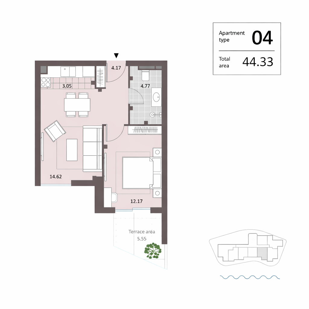Апартаменты в Будве, Черногория, 42 м² - фото 5
