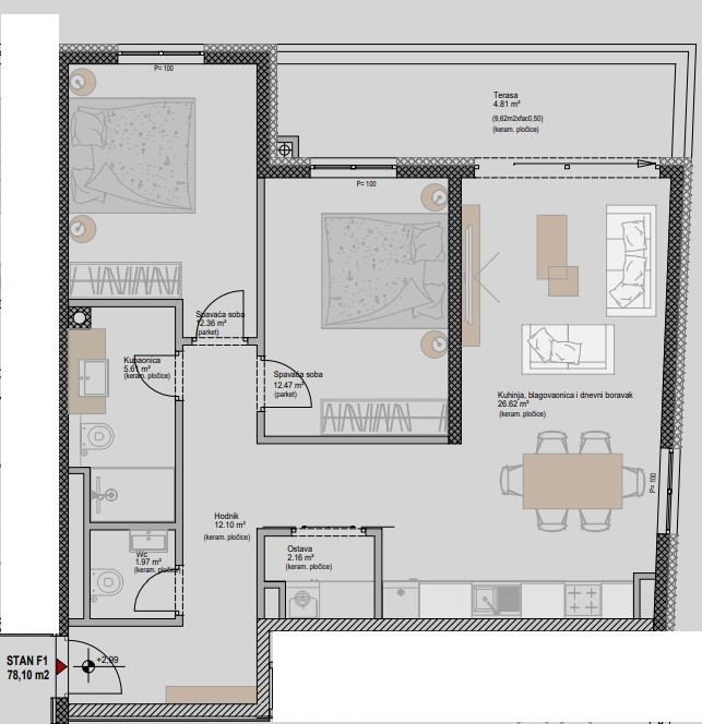 Квартира в Порече, Хорватия, 78.1 м² - фото 7