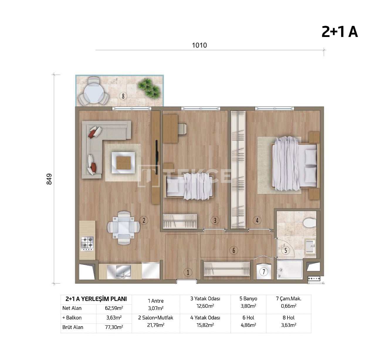 Апартаменты в Стамбуле, Турция, 78 м² - фото 14
