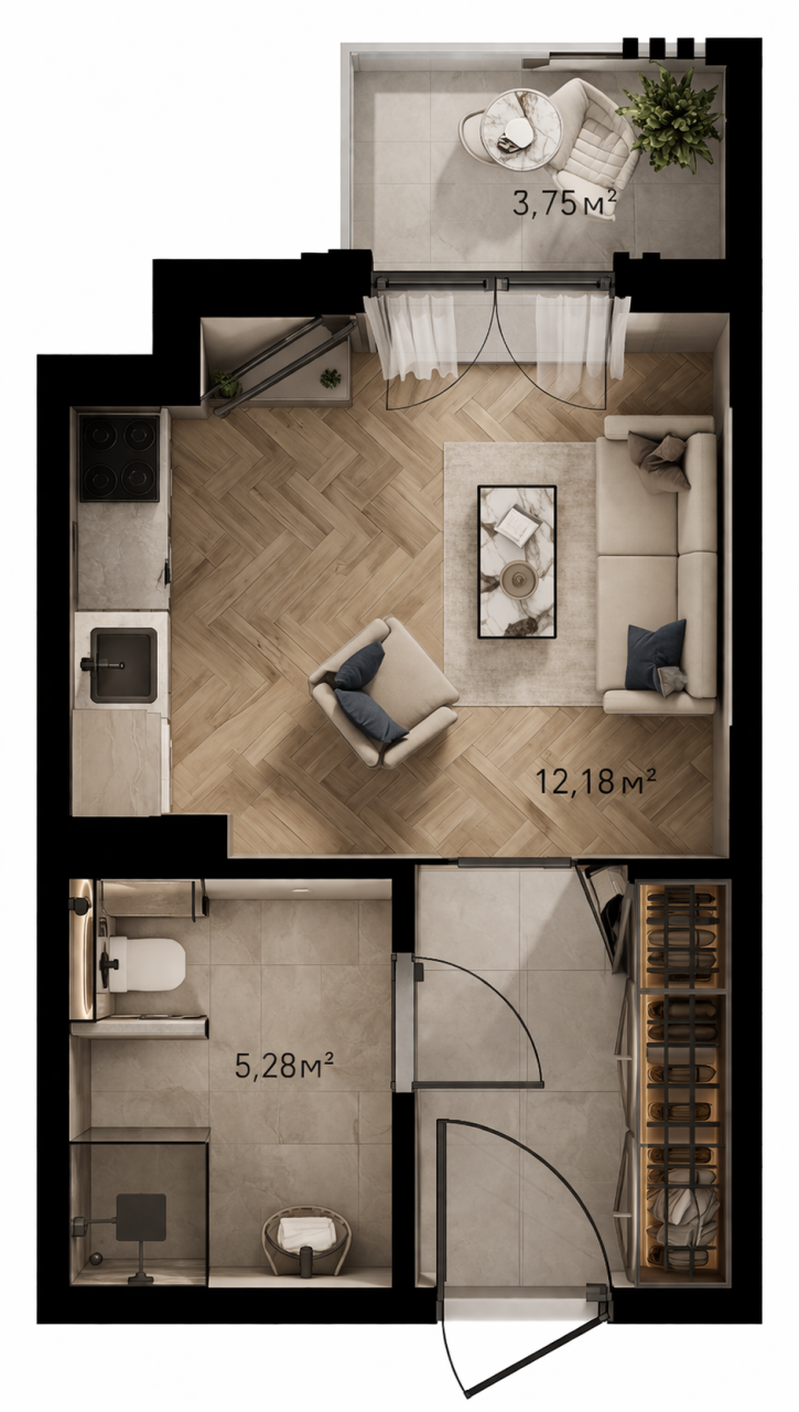 Апартаменты в Будве, Черногория, 28.9 м² - фото 6