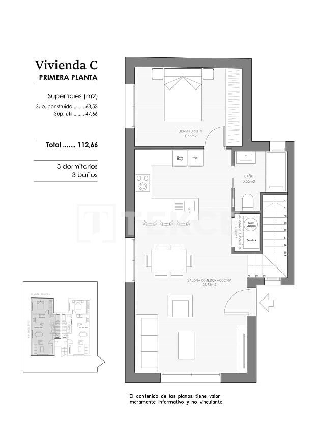 Апартаменты в Бенехусаре, Испания, 111 м² - фото 9