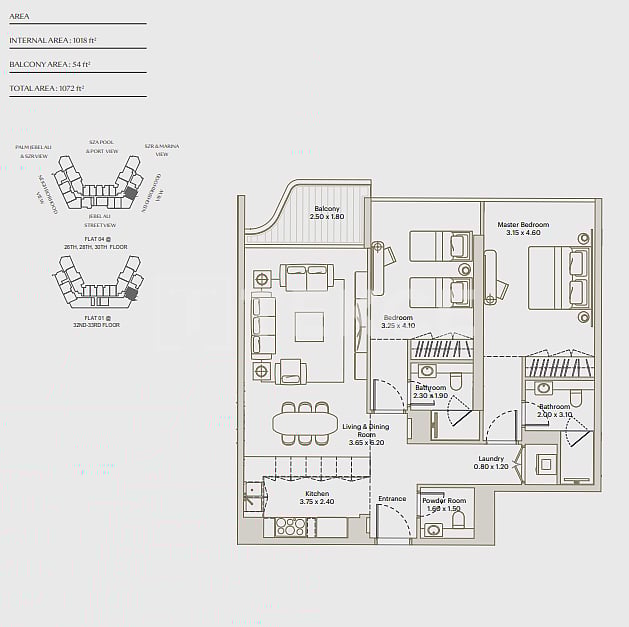 Апартаменты Джебель-Али, ОАЭ, 152 м² - фото 12