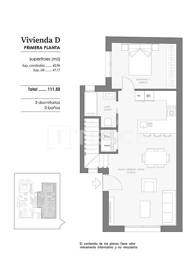 Апартаменты в Бенехусаре, Испания, 111 м² - фото 12