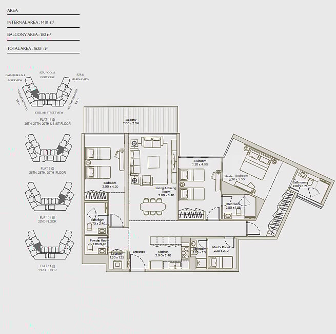 Апартаменты Джебель-Али, ОАЭ, 100 м² - фото 13