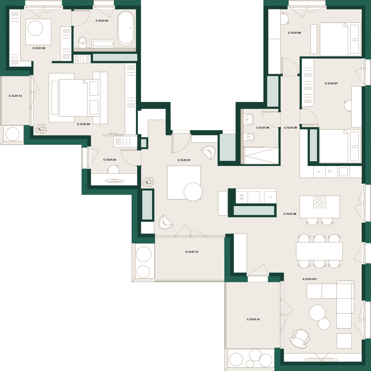 Пентхаус в Любляне, Словения, 203 м² - фото 11
