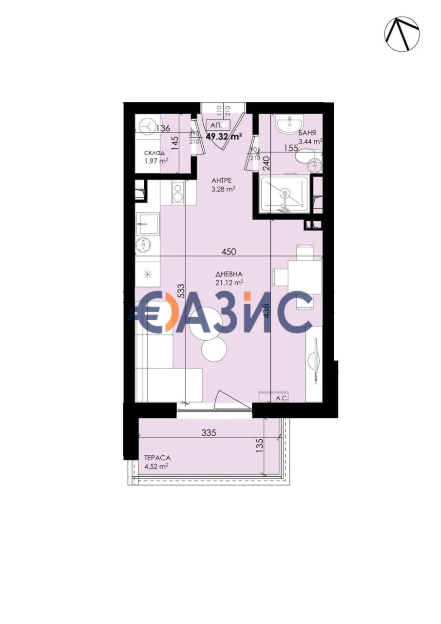 Апартаменты в Созополе, Болгария, 58.7 м² - фото 2