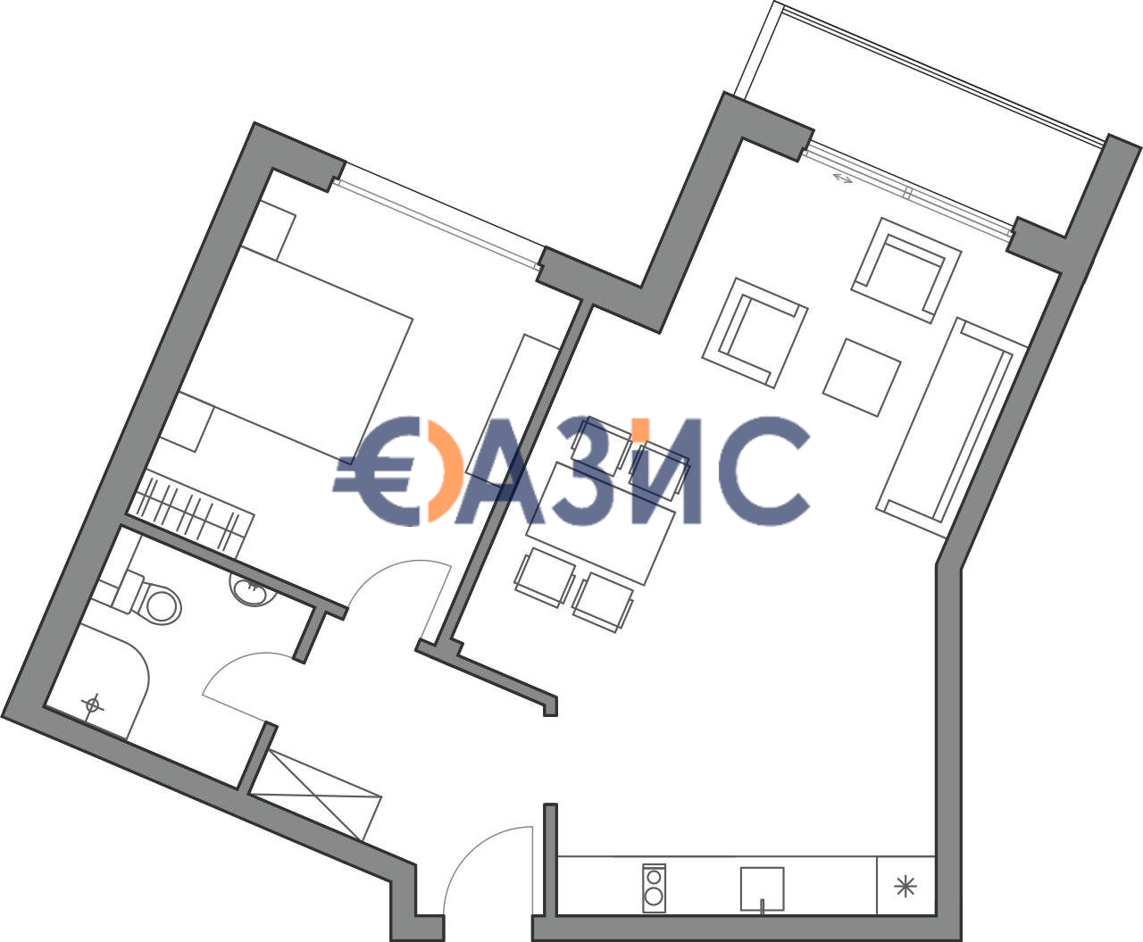 Апартаменты в Обзоре, Болгария, 77.6 м² - фото 17