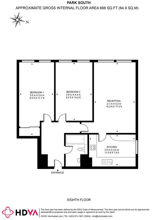 Квартира в Лондоне, Великобритания, 65 м² - фото 11