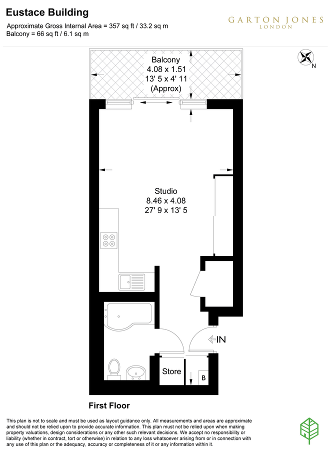 Квартира в Лондоне, Великобритания, 33 м² - фото 13