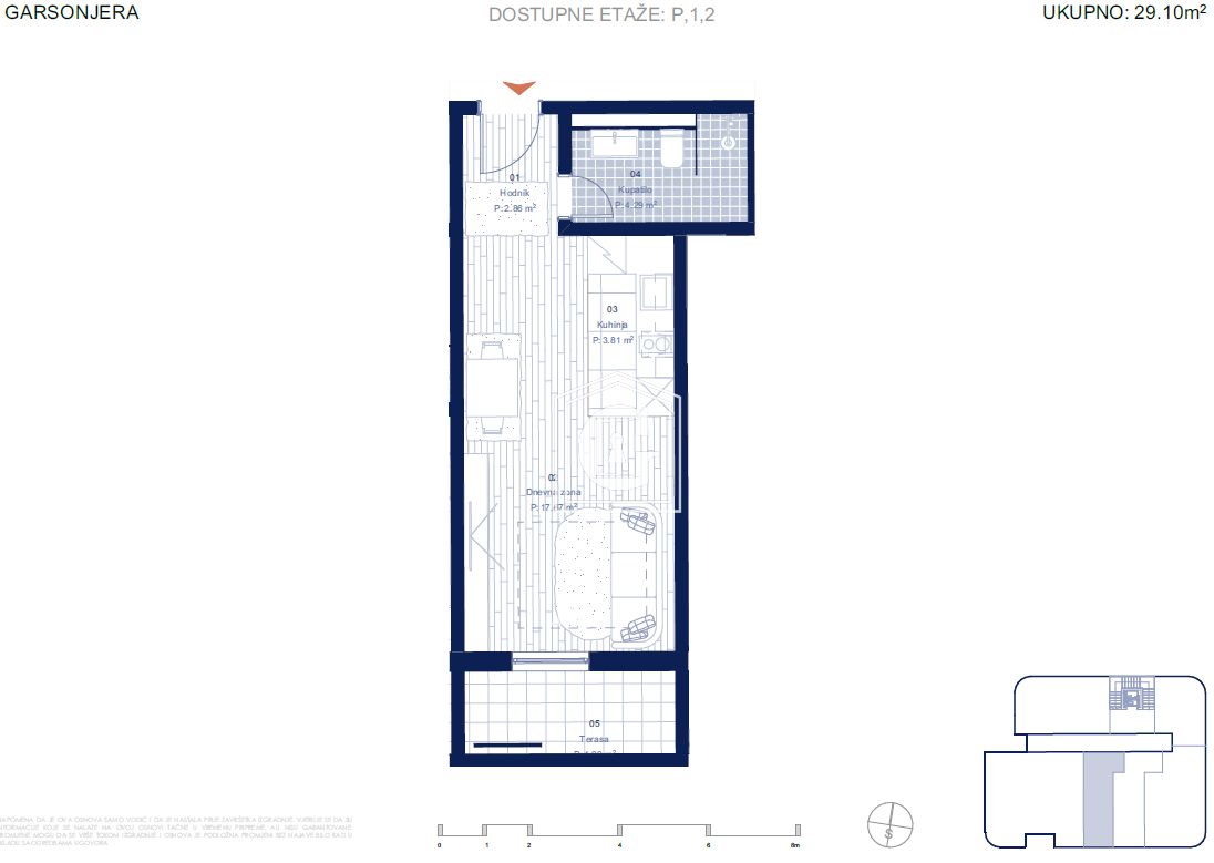 Апартаменты в Ластве, Черногория, 27 м² - фото 6