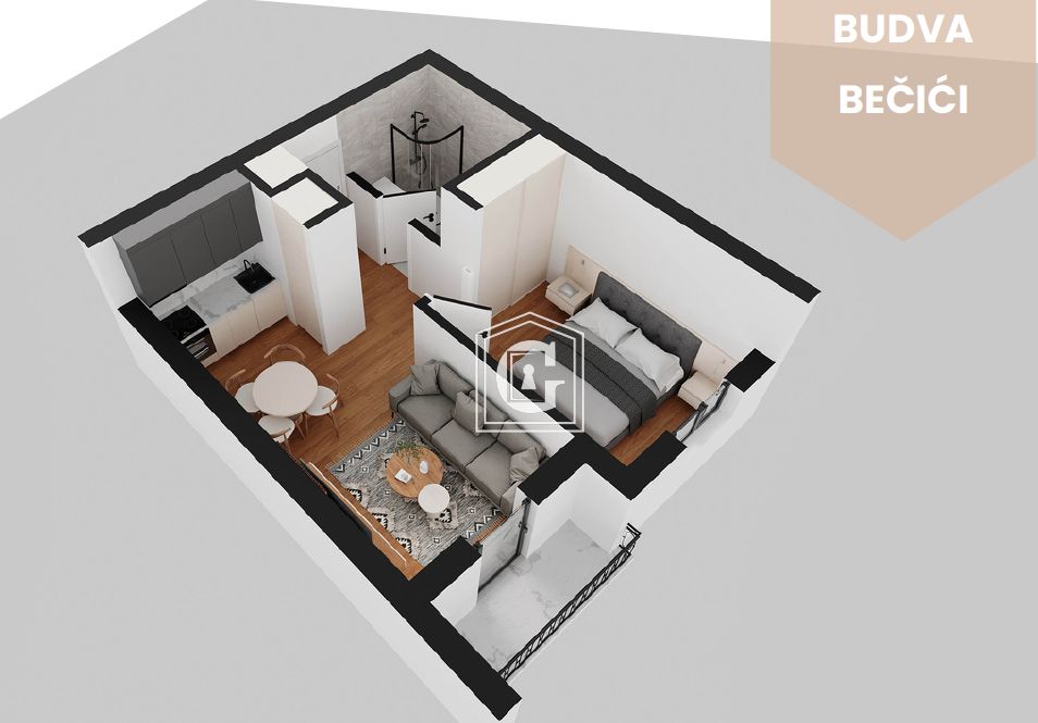 Апартаменты в Бечичи, Черногория, 34 м² - фото 3