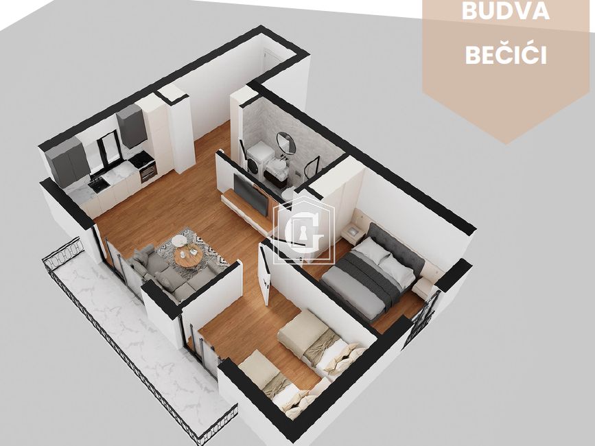 Апартаменты в Бечичи, Черногория, 34 м² - фото 5